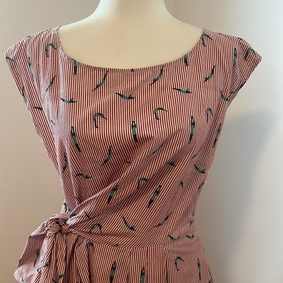 Anthropologie Pink and Black Patterned Dress - Picture 2 of 7